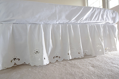 King Size. Dust Ruffle. Imperial Embroidered 78"x80" - Click Image to Close